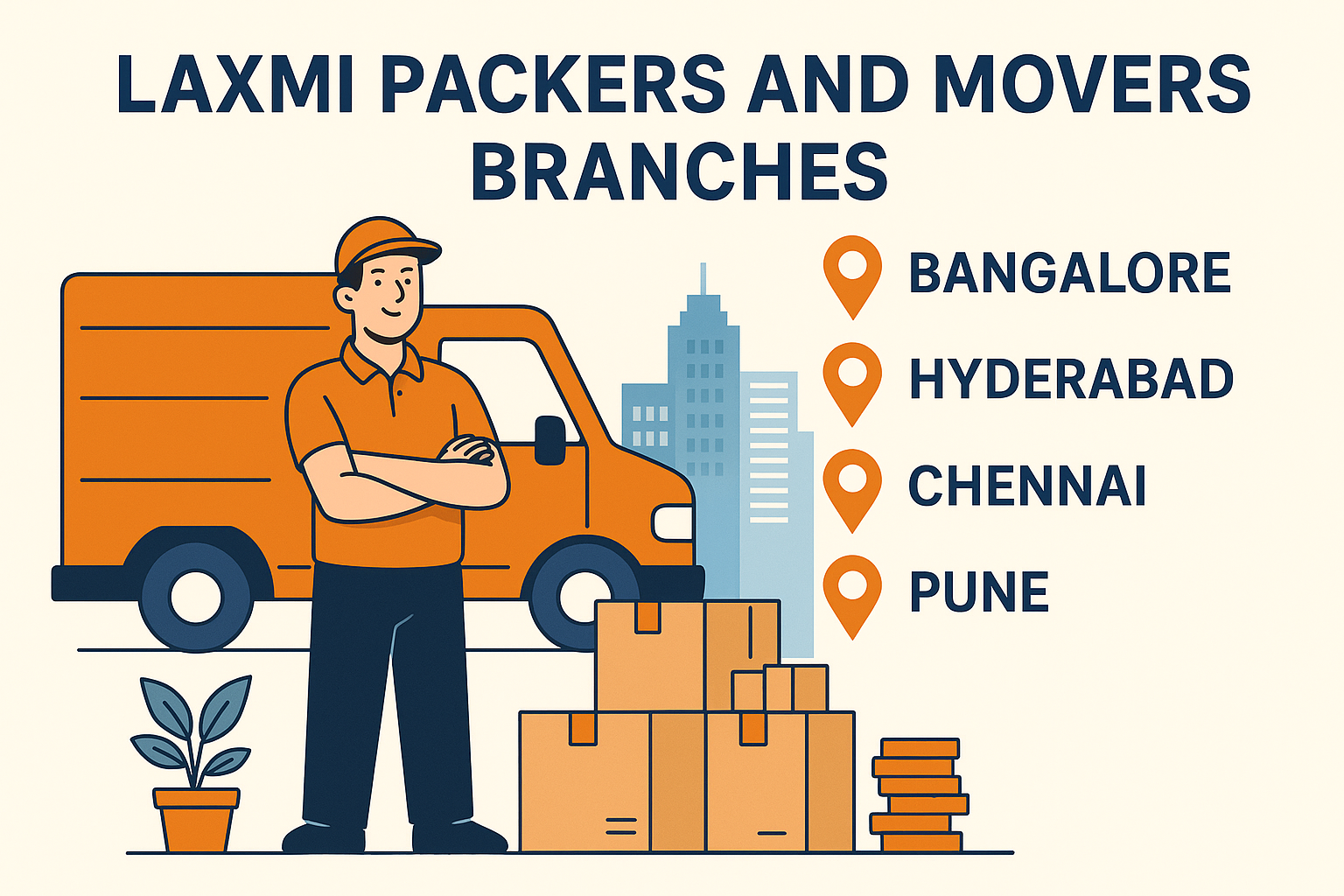 Laxmi Packers and Movers Branches – Bangalore, Hyderabad, Chennai & Pune
